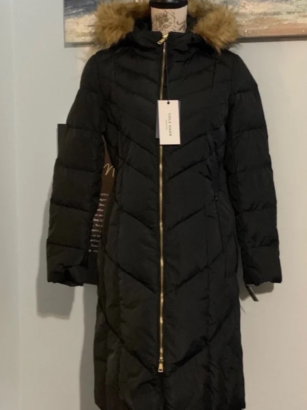Cole Haan Signature Faux Fur Hooded Coat